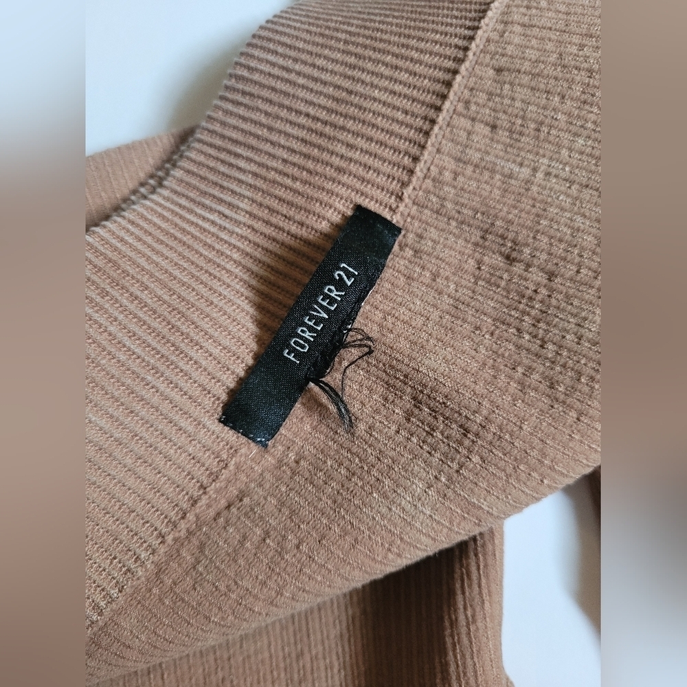 Women's Tan Ribbed Shorts - Picture 5 of 10
